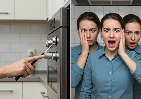 Contrast: calm person vs anxious person repeatedly checking