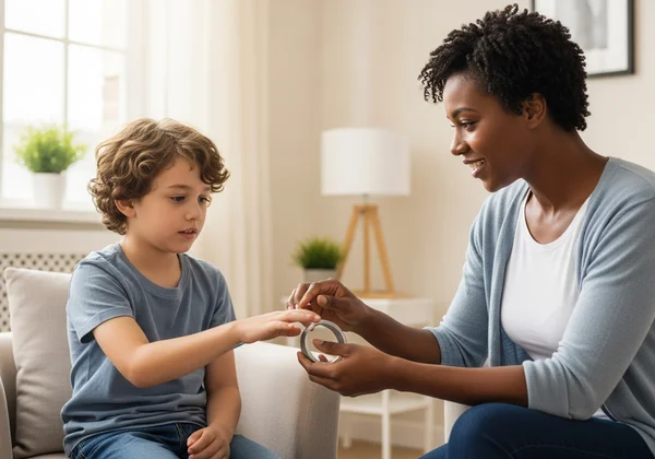 Child and therapist engaging in Exposure Response Prevention.