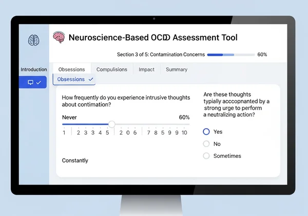 Screenshot of a clean, modern web-based assessment tool interface