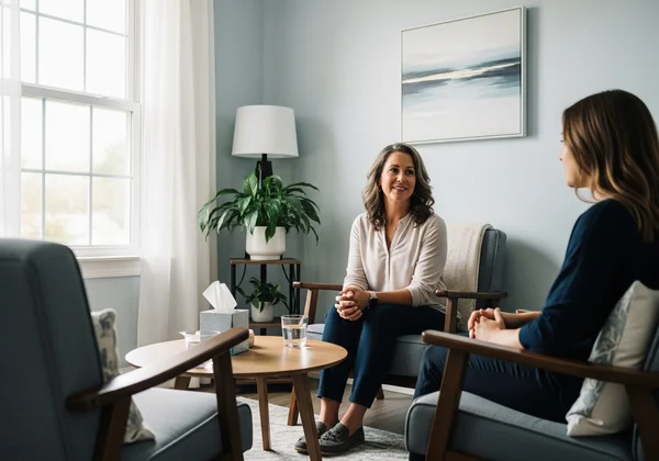 calm and supportive therapy session environment